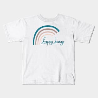 Happy Sunday Rainbow Pattern Hand Drawing Kids T-Shirt